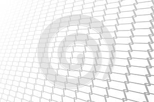 Geometric perspective line pattern. Seamless texture of metal mesh.