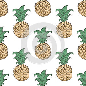 Geometric pineapple seamless pattern