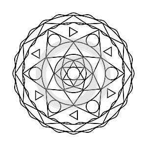 Geometric pinion circle vector mandala coloring book