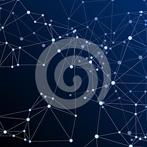 Gometric plexus structure cybernetic concept.