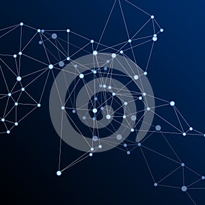 Gometric plexus structure cybernetic concept.