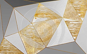 Geometric polygon, gold element, fashionable texture background,