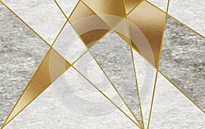 Geometric polygon, gold element, fashionable texture background,