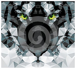 Geometric polygon white tiger head, triangle pattern design