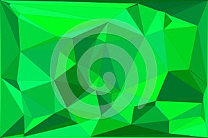 geometric polygonal background with various shades of green, featuring sharp triangular shapes and a dynamic angular pattern for a