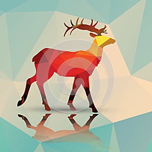 Geometric polygonal deer, pattern design