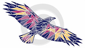 Geometric polygonal eagle, modern bird of prey illustration art. vector design Generative AI photo