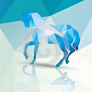 Geometric polygonal horse, pattern design