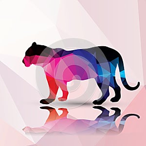 Geometric polygonal leopard, pattern design