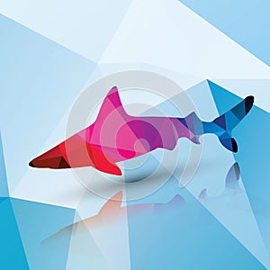 Geometric polygonal shark, pattern design