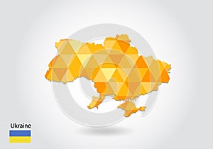 Geometric polygonal style vector map of Ukraine. Low poly map of Ukraine.