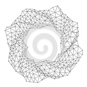 Geometric Polygonal Wireframe Donut Shape Design