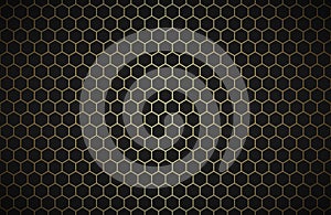 Geometric polygons background, abstract black and gold metallic wallpaper