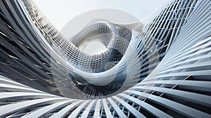 Geometric polygons twist and curve capturing the everchanging direction of abstract geometric wind photo