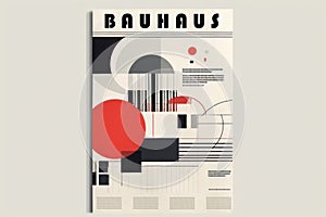 Geometric poster. Bauhaus cover templates with abstract geometry. Retro architecture minimal shapes, forms, lines and eye design