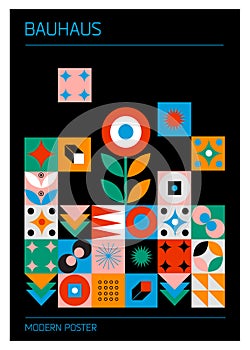 Geometric poster. Bauhaus\' elements.