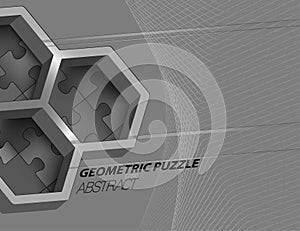 Geometric puzzle shape scene vector