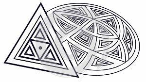 Geometric Pyramid of Abstract Triangular Patterns, vector design Generative AI