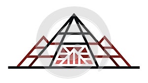 Geometric Pyramid Logo Design, Abstract Structure Vector. vector design Generative AI