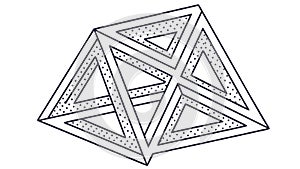 Geometric Pyramid Outline, Abstract 3D Structure, vector design Generative AI