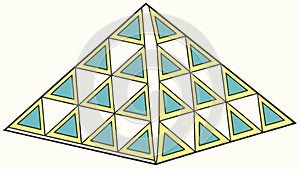 Geometric pyramid pattern abstract design vector design Generative AI