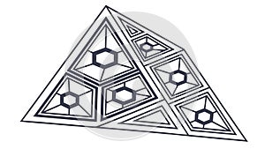 Geometric Pyramid Pattern, Architectural and Abstract Design, vector design Generative AI