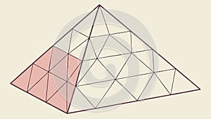 Geometric pyramid structure abstract architectural design element, vector design Generative AI