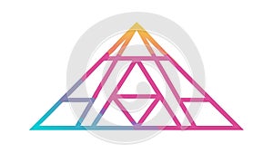 Geometric Pyramid Structure Abstract Design Element, vector design Generative AI