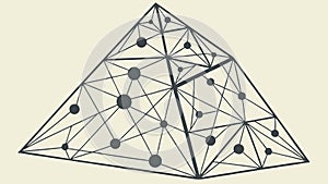 Geometric pyramid structure abstract network vector, vector design Generative AI