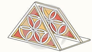 Geometric Pyramid of Triangles, Abstract Structure, vector design Generative AI