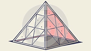 Geometric Pyramid Wireframe Vector Icon, vector design Generative AI