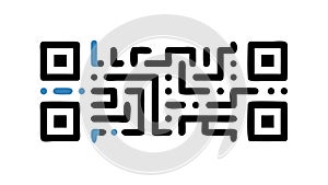 Geometric QR Code Abstract Digital Design, vector design Generative AI