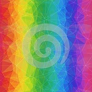 Geometric Rainbow Background of Asymmetric Triangles Grid.