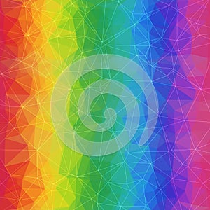 Geometric Rainbow Background of Asymmetric Triangles Grid. photo