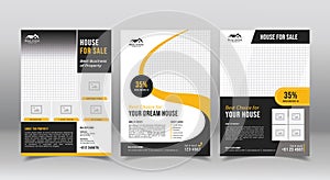 geometric real estate brochure design template. business flyer brochure designs template