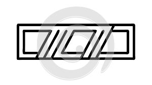 Geometric Rectangle with Diagonal Lines, vector design Generative AI