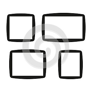 Geometric rectangle shapes. Abstract black forms. Vector minimal elements. Bold simple design.