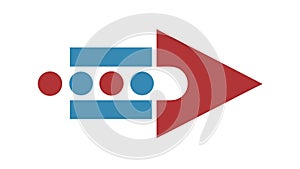 Geometric Red Arrow with Blue Abstract Elements Vector, vector design Generative AI