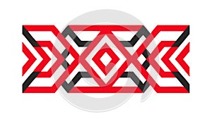 Geometric Red and Black Pattern Abstract Vector, vector design Generative AI