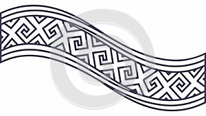 Geometric Repeating Pattern Border Design, Modern Ornament, vector design Generative AI