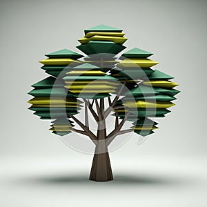 Geometric representation of a tree featuring