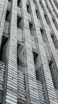 Geometric Rhythm of a Brick Facade