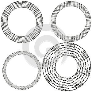 Geometric ring icon. Circular loop lines. Vector round shape. Abstract frame symbol.