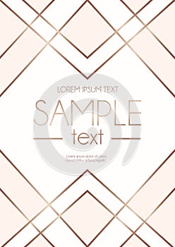 Geometric rose gold design template with blush pink and white ab