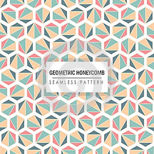 Geometric Rotated Honeycomb Shapes Seamless Pattern