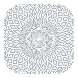 Geometric rotation pattern in square 3D shape.