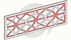 Geometric Screen Pattern Illustration Decorative Architectural Element, vector design Generative AI