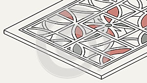 Geometric Screen Pattern Illustration Decorative Architectural Element, vector design Generative AI