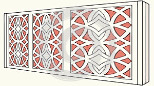 Geometric Screen Pattern Illustration Decorative Architectural Element, vector design Generative AI