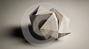 Geometric sculpture composed of interconnected triangular